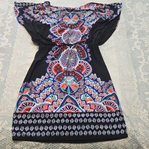 Signature by Sangria Multicolor Geometric Dress Sz 8